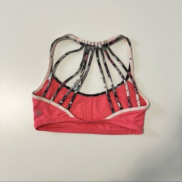 Lululemon Lighten Up Bra Strappy Back SportsBra Pink Lemonade - Picture 6 of 9